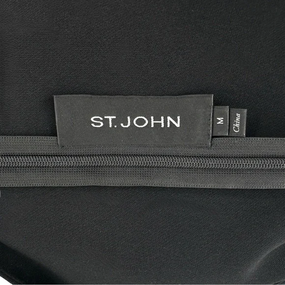 St. John Cady Asymmetric Hem Half Sleeve Silk Blend Minimalist Tunic Blouse Top - Picture 7 of 8